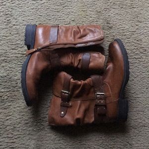 Brown Ankle Leather Boots Size 8.5